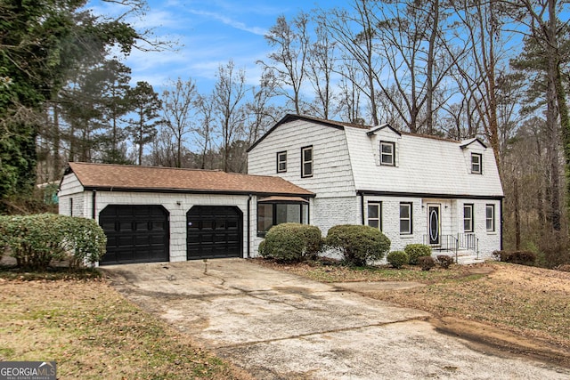 front facade with a garage