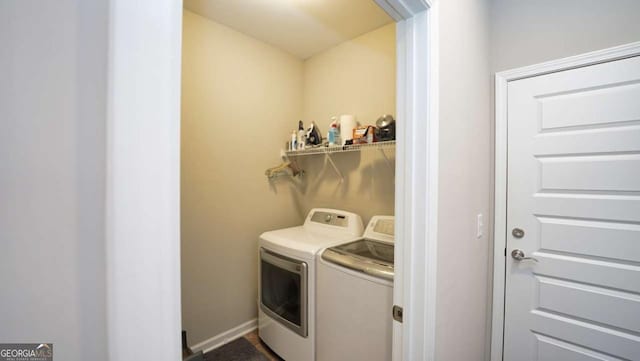 laundry area featuring independent washer and dryer