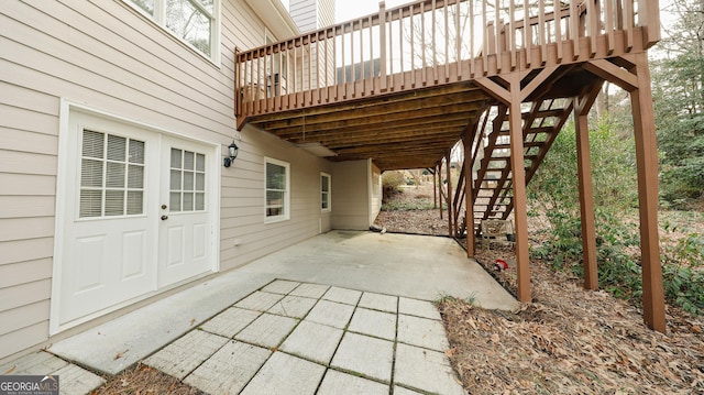 view of patio / terrace with stairs