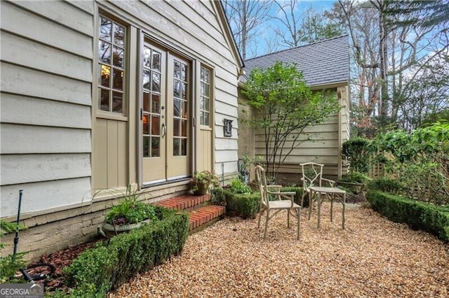 exterior space with french doors