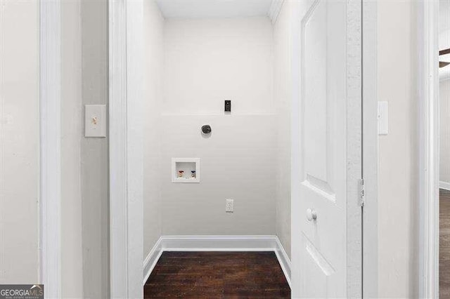 laundry room featuring hookup for a washing machine and wood-type flooring