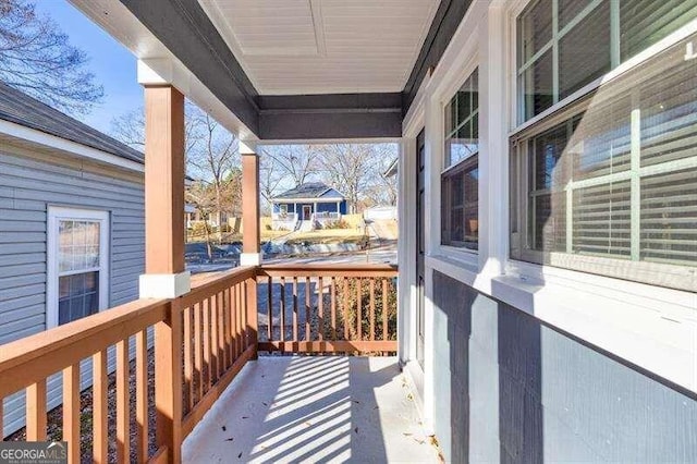 deck featuring a porch