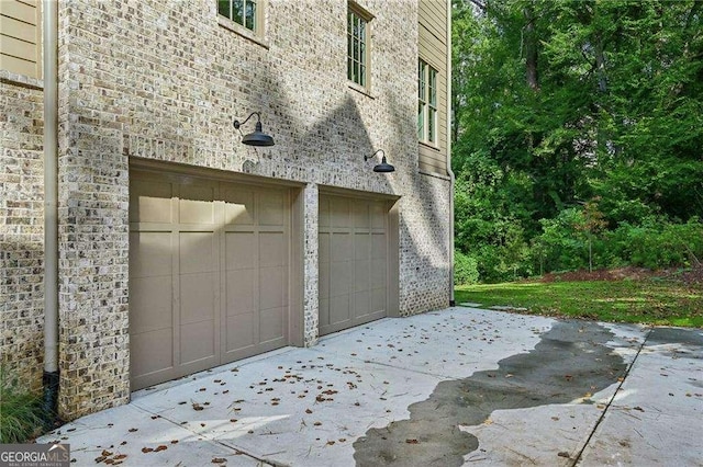 view of garage