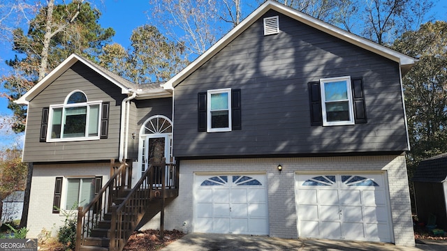 split foyer home with a garage