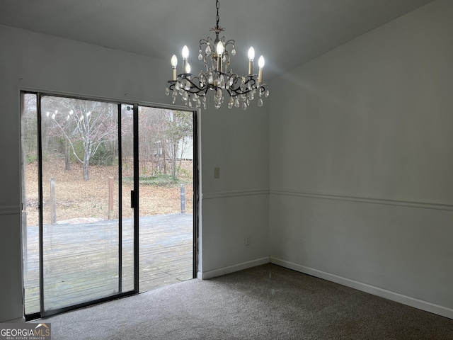 interior space with an inviting chandelier