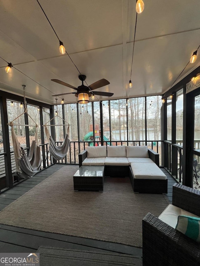 view of unfurnished sunroom