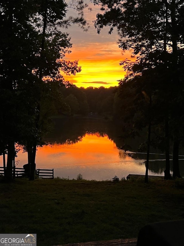 nature at dusk with a water view