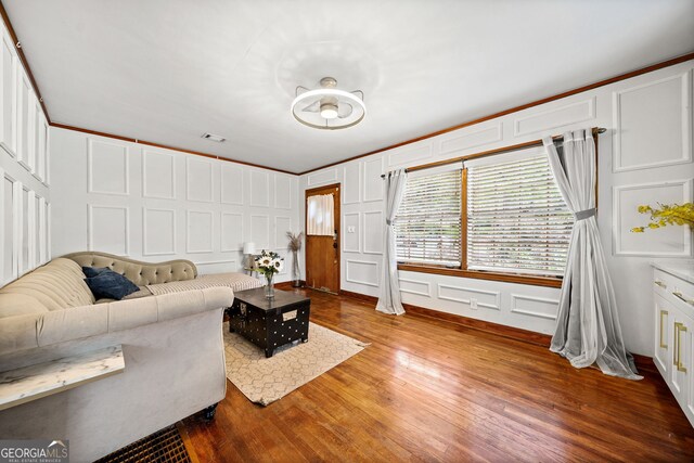 living room featuring wood-type flooring