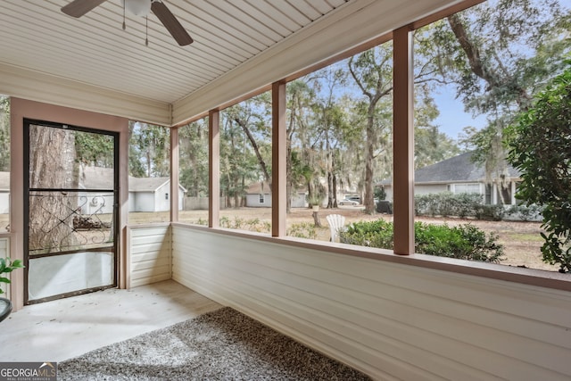 unfurnished sunroom featuring a healthy amount of sunlight