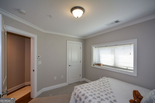 6422 Paulson, Atlanta, GA 30328 - bedroom featuring ornamental molding, carpet, visible vents, and baseboards