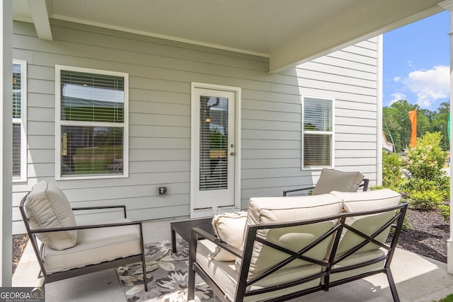 view of patio featuring outdoor lounge area