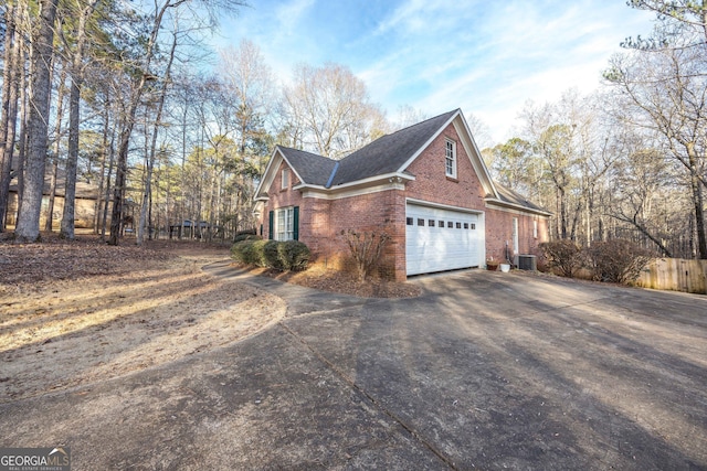 view of home's exterior with a garage