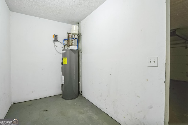 utility room with electric water heater