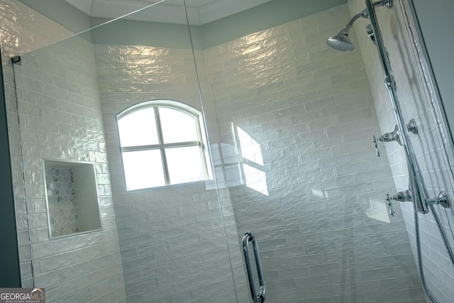 bathroom with an enclosed shower