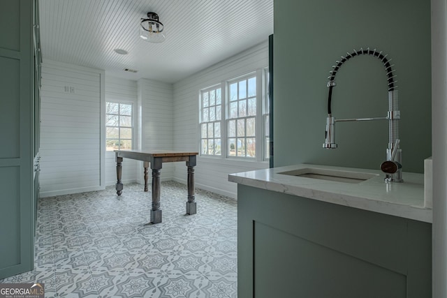 interior space featuring sink