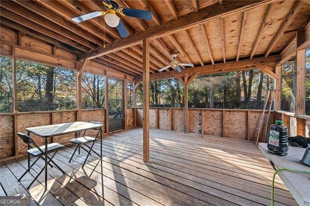 deck featuring ceiling fan