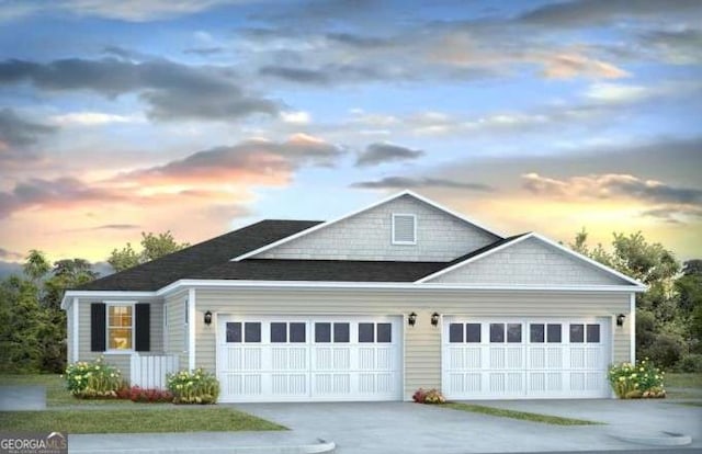 view of front facade featuring a garage