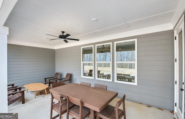 view of patio / terrace with ceiling fan