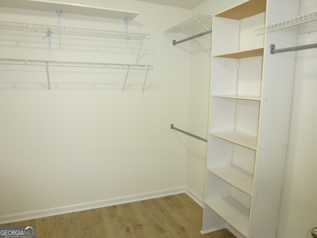 spacious closet with light wood finished floors