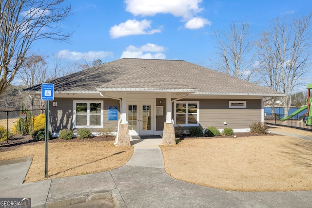 view of front of house with french doors