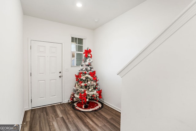 entrance foyer with hardwood / wood-style flooring