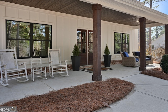 view of patio / terrace with a porch