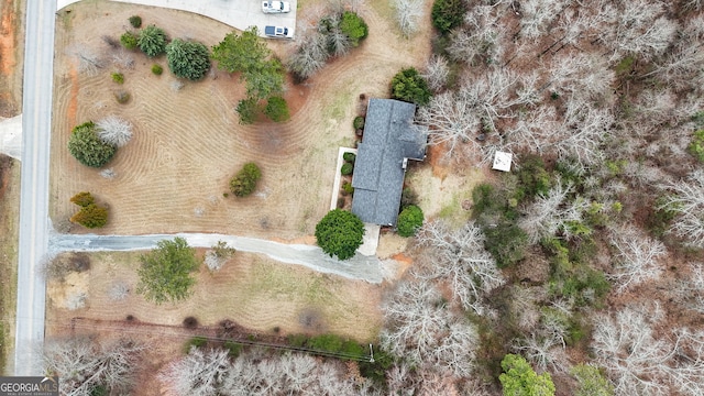 drone / aerial view with a rural view