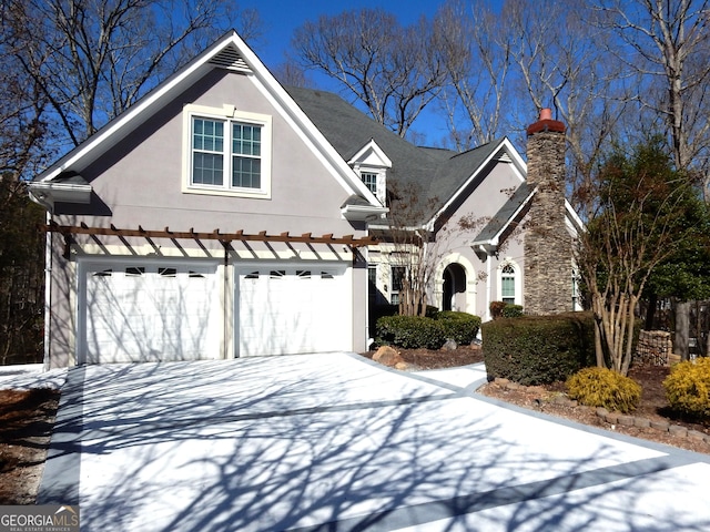 view of property featuring a garage