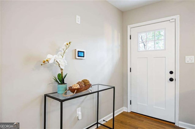 foyer with hardwood / wood-style flooring