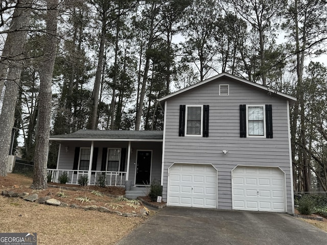 tri-level home featuring a garage