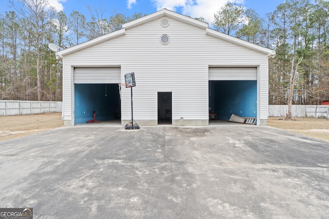 view of garage