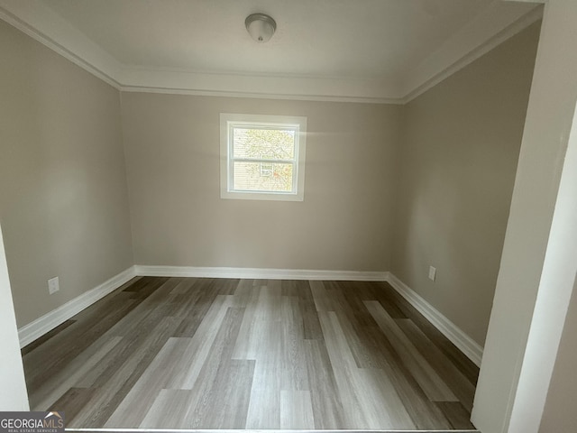 empty room featuring wood-type flooring