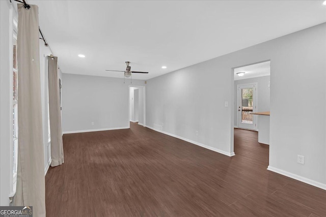 4138 Hickory Dr, Powder Springs, GA 30127 - spare room with dark wood-type flooring and ceiling fan