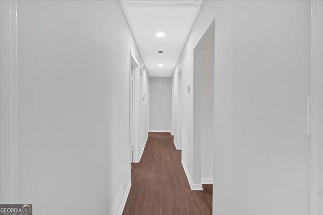 4138 Hickory Dr, Powder Springs, GA 30127 - corridor featuring dark wood-type flooring