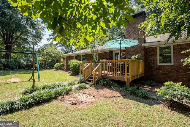 4138 Hickory Dr, Powder Springs, GA 30127 - view of yard with a deck