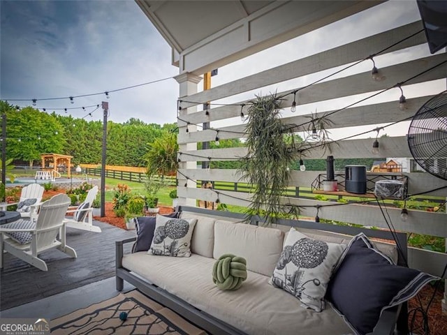 view of patio with an outdoor living space