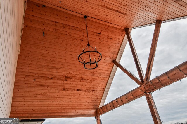 details with a notable chandelier