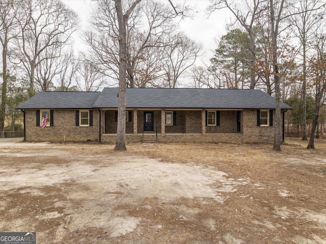 view of single story home