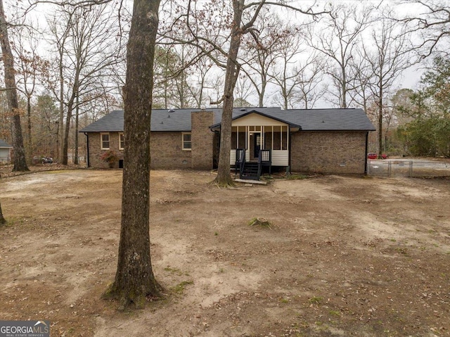 view of front of home featuring covered porch