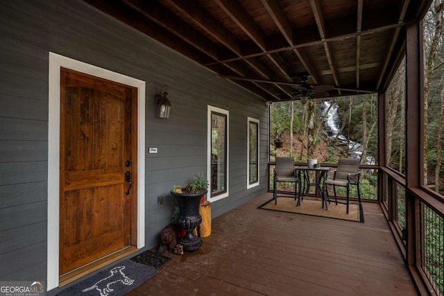 185 Huckleberry Cove Rd, Jasper, GA 30143 - wooden porch featuring a ceiling fan