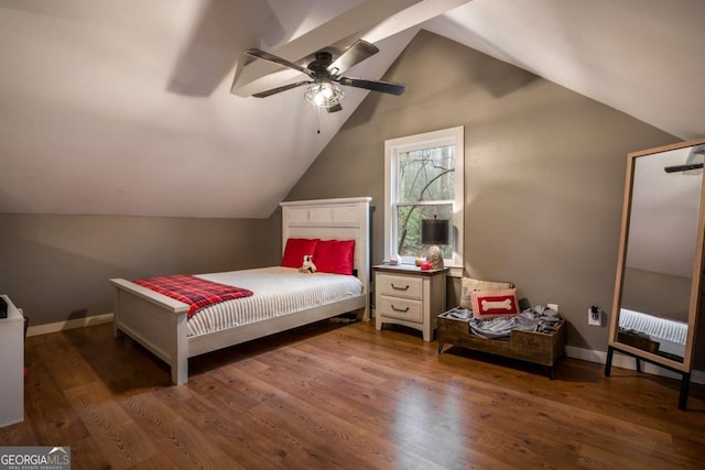 185 Huckleberry Cove Rd, Jasper, GA 30143 - bedroom with lofted ceiling, wood finished floors, and ceiling fan