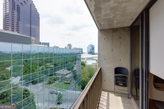 balcony with a view of city