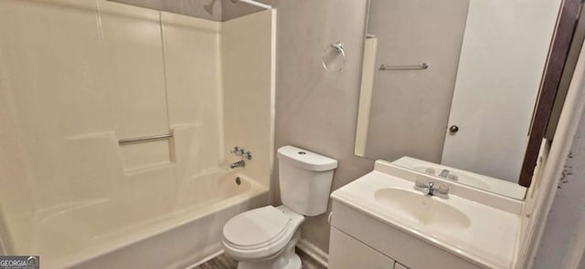 full bathroom with vanity, toilet, and shower / bathing tub combination