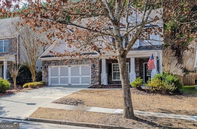 view of front of house featuring a garage