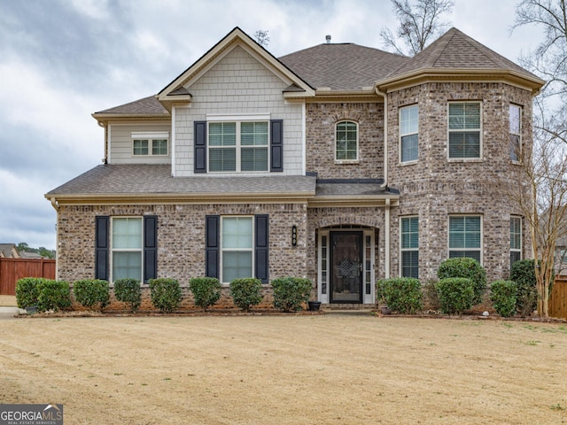 view of front of house with a front lawn