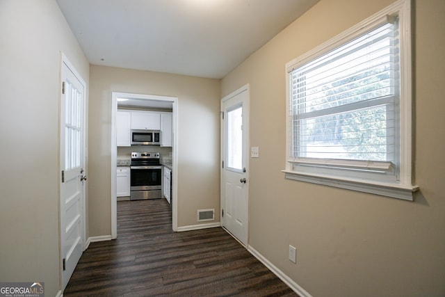 entryway featuring dark hardwood / wood-style flooring