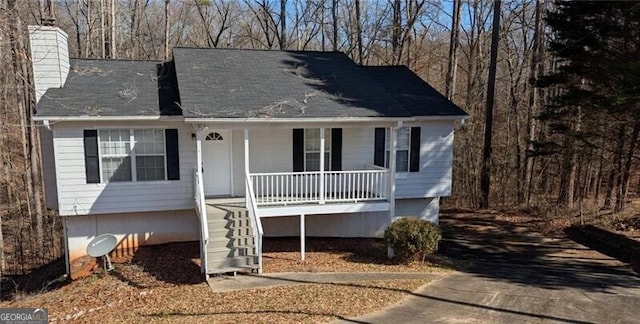 view of front of home with a porch