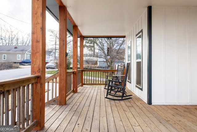 deck with a porch