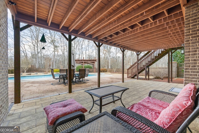 view of patio with an outdoor living space