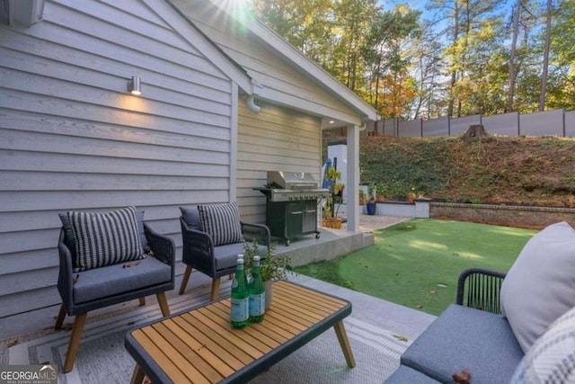 view of patio / terrace with area for grilling